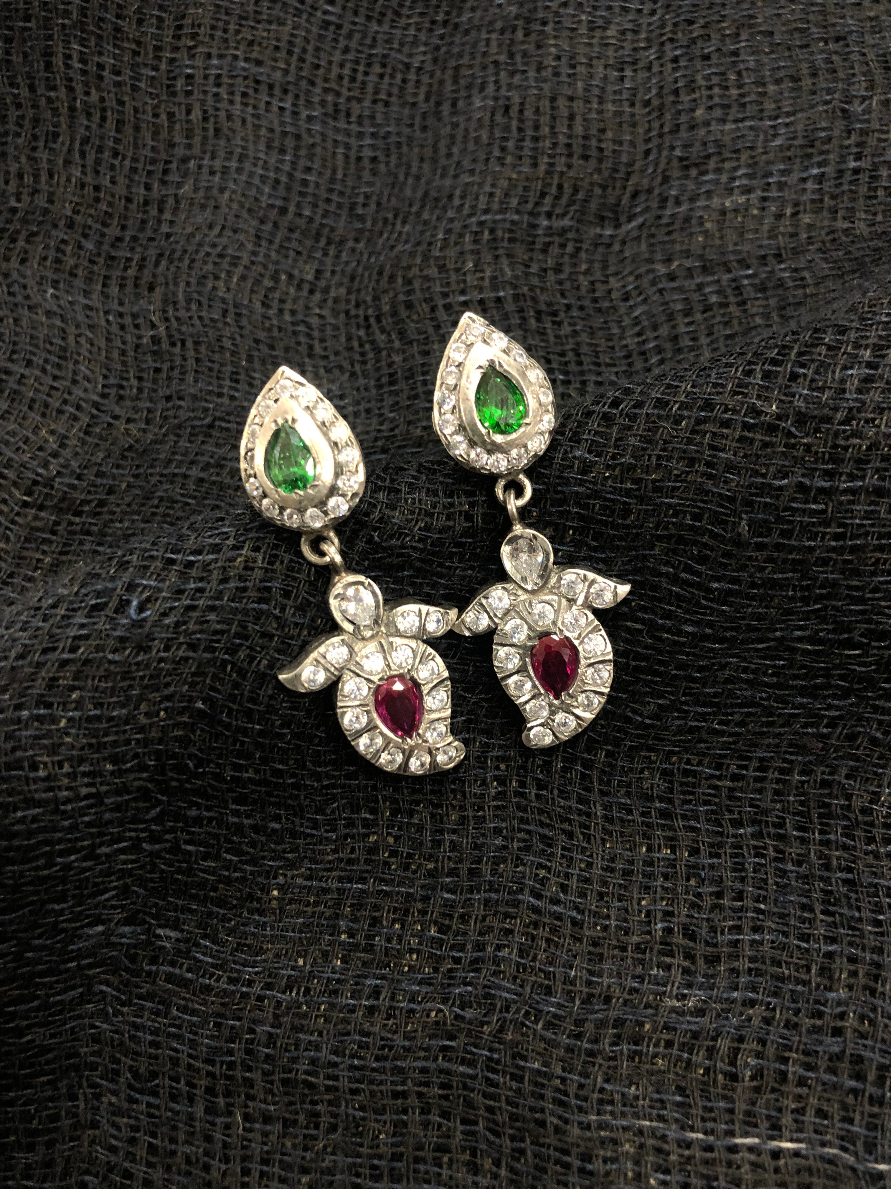 Bella Stone Dangle Earrings in Gold | Arula